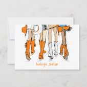 Tennessee Dames Cowboy Laarzen Oranje Mode Naam Bedankkaart (Voorkant)