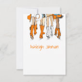Tennessee Dames Cowboy Laarzen Oranje Mode Naam Bedankkaart (Achterkant)