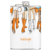 Tennessee Dames Cowboy Laarzen Oranje Mode Naam Heupfles (Voorkant)