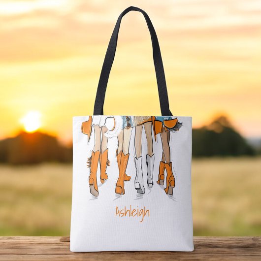 Tennessee Dames Cowboy Laarzen Oranje Mode Naam Tote Bag