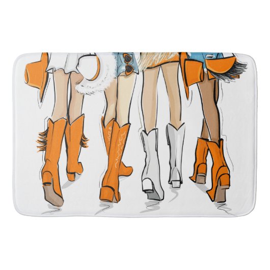 Tennessee Dames Cowboy Laarzen Sinaasappel Mode Badmat (Voorkant)