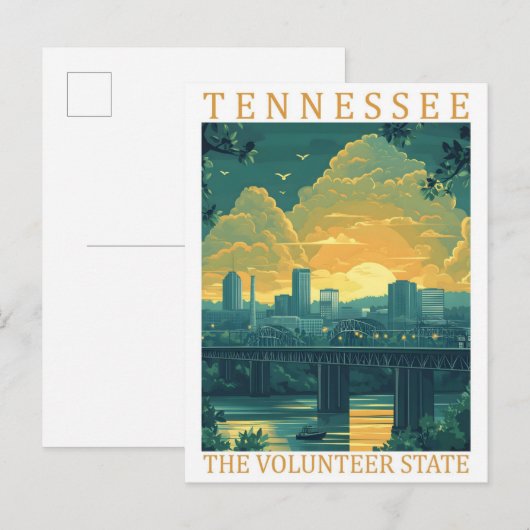 Tennessee de Vrijwillige Staat USA Travel Place Briefkaart (Voorkant / Achterkant)