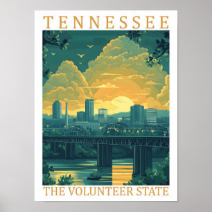 Tennessee de vrijwilligersstaat USA Reisbestemming Poster