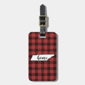 Tennessee | Deelstaat Rood/Zwarte Buffalo Pset Bagagelabel (Voorkant verticaal)
