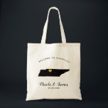 Tennessee Destination Wedding Welcome Bag Tas<br><div class="desc">Het weekend van de bruiloft heet cadeautas voor gasten uit de stad voor je bruiloft,  met afbeelding van Tennessee,  met gouden hart.  Vul tas met je favoriete godies.</div>
