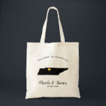 Tennessee Destination Wedding Welcome Bag Tas<br><div class="desc">Het weekend van de bruiloft heet cadeautas voor gasten uit de stad voor je bruiloft,  met afbeelding van Tennessee,  met gouden hart.  Vul tas met je favoriete godies.</div>