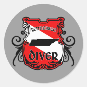 Tennessee Diver Ronde Sticker