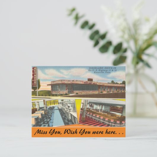 Tennessee, Dixieland Drive-In, Knoxville Briefkaart (Staand voorkant)
