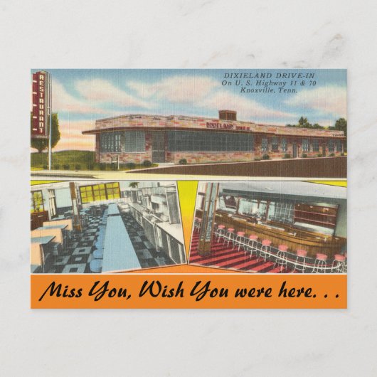 Tennessee, Dixieland Drive-In, Knoxville Briefkaart (Voorkant)