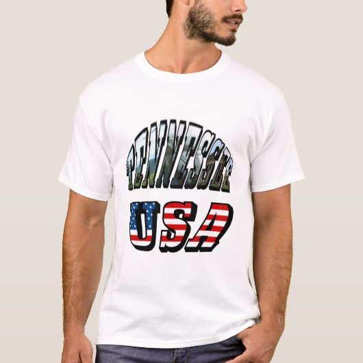 Tennessee en USA Afbeelding Text T-shirt (Voorkant)