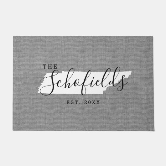 Tennessee Familie Monogram Staat Deurmat (Voorkant)