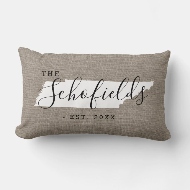 Tennessee Family Monogram State Sierkussen Kussen (Voorkant)