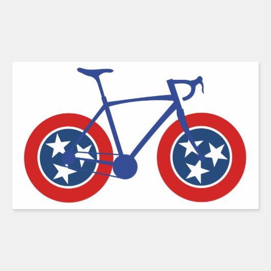 Tennessee Flag Cycling Rechthoekige Sticker (Voorkant)
