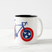 Tennessee Flag Cycling Tweekleurige Koffiemok (Voorkant rechts)