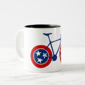 Tennessee Flag Cycling Tweekleurige Koffiemok (Voorkant links)