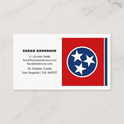 Tennessee Flag Elegant Visitekaartjes / VS (Achterkant)