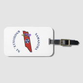 Tennessee Flag & Flower Paarse Iris Aangepaste tek Bagagelabel (Voorkant (horizontaal))