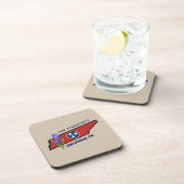 Tennessee Flag & Flower Paarse Iris Aangepaste tek Bier Onderzetter (Rechterzijde)