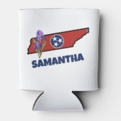 Tennessee Flag & Flower Paarse Iris Aangepaste tek Blikjeskoeler (Voorkant)