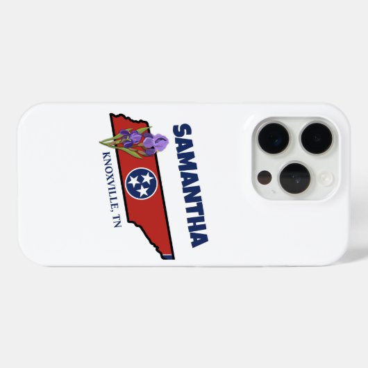 Tennessee Flag & Flower Paarse Iris Aangepaste tek Case-Mate iPhone Case (Achterkant (horizontaal))
