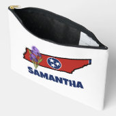 Tennessee Flag & Flower Paarse Iris Aangepaste tek Etui (Open)
