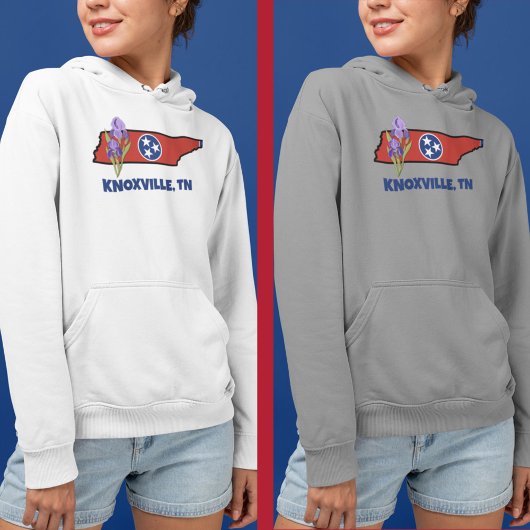 Tennessee Flag & Flower Paarse Iris Aangepaste tek Hoodie