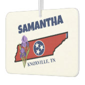 Tennessee Flag & Flower Paarse Iris Aangepaste tek Luchtverfrisser (Links)