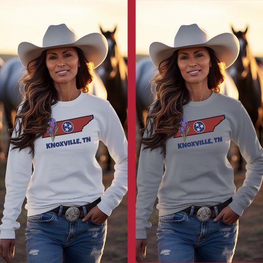 Tennessee Flag & Flower Paarse Iris Aangepaste tek Trui