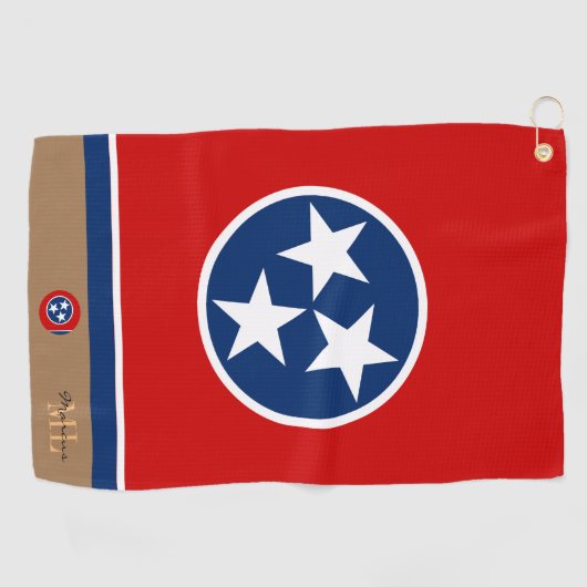 Tennessee flag Golf Towel Monogrammed/Patriotic Golfhanddoek (Horizontaal)