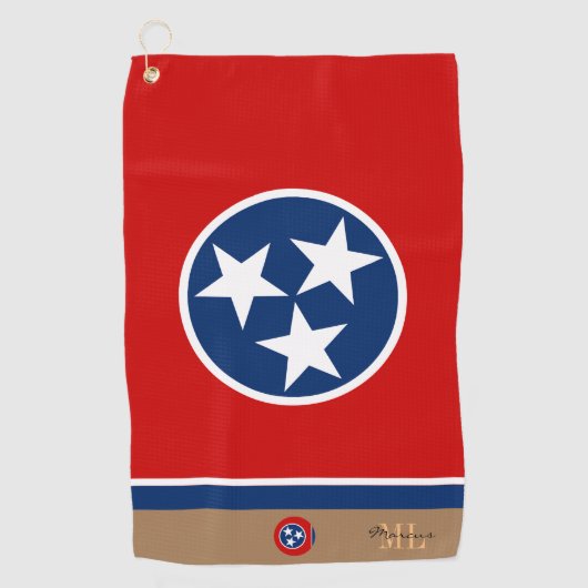 Tennessee flag Golf Towel Monogrammed/Patriotic Golfhanddoek (Voorkant)