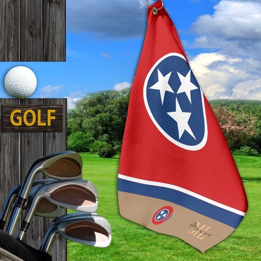 Tennessee flag Golf Towel Monogrammed/Patriotic Golfhanddoek