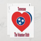 Tennessee Flag Heart Briefkaart (Voorkant / Achterkant)
