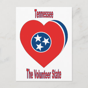 Tennessee Flag Heart Briefkaart