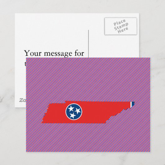 Tennessee Flag Map Briefkaart (Voorkant / Achterkant)