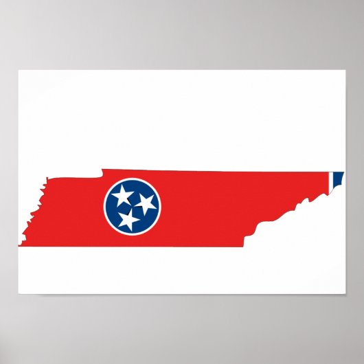 Tennessee Flag Map Poster (Voorkant)