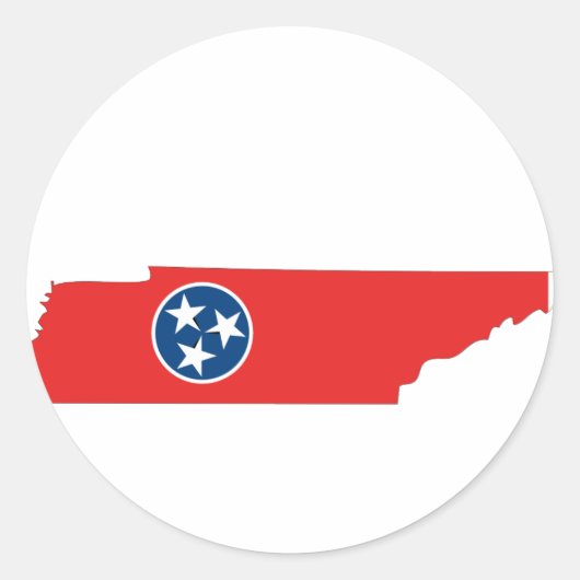 Tennessee Flag Map Ronde Sticker (Voorkant)