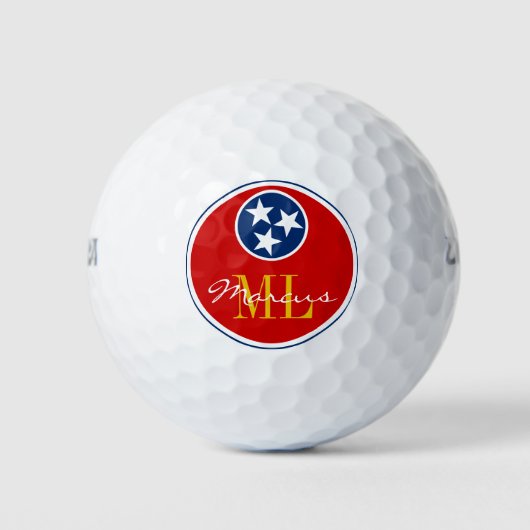 Tennessee Flag Monogrammed Golf Balls / VS Golfballen (Voorkant)