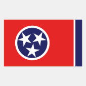 Tennessee Flag Rechthoekige Sticker (Voorkant)