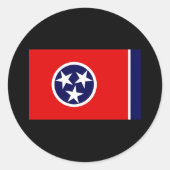 TENNESSEE FLAG RONDE STICKER (Voorkant)