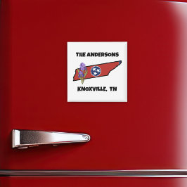 Tennessee Flag & State Flower Iris Aangepaste teks Magneet