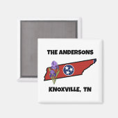 Tennessee Flag & State Flower Iris Aangepaste teks Magneet (Voorkant / Achterkant)