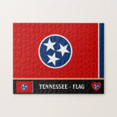 Tennessee Flag & Tennessee State USA/America Legpuzzel (Horizontaal)