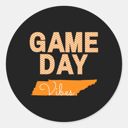 Tennessee Football Game Day Vibes Herfst Tailgate Ronde Sticker (Voorkant)