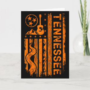 Tennessee Gitaar Bergen Vlag, Vintage Staat Pr Kaart