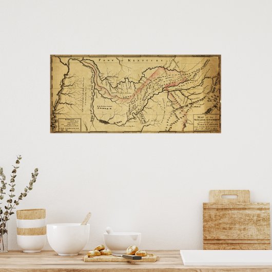 Tennessee GovernmentPanoramic MapTennessee Poster (Keuken)