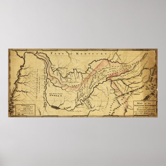 Tennessee GovernmentPanoramic MapTennessee Poster (Voorkant)