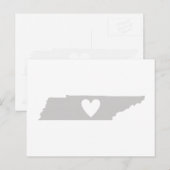 Tennessee Gray State Map Vorm met hartkloppingen Briefkaart (Voorkant / Achterkant)
