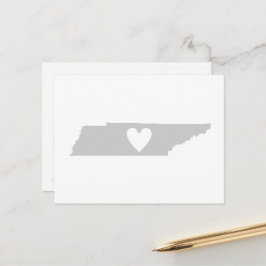 Tennessee Gray State Map Vorm met hartkloppingen Briefkaart