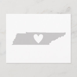 Tennessee Gray State Map Vorm met hartkloppingen Briefkaart