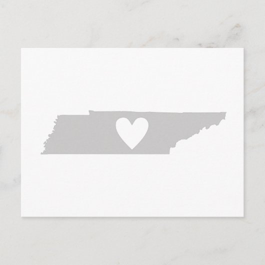 Tennessee Gray State Map Vorm met hartkloppingen Briefkaart (Voorkant)